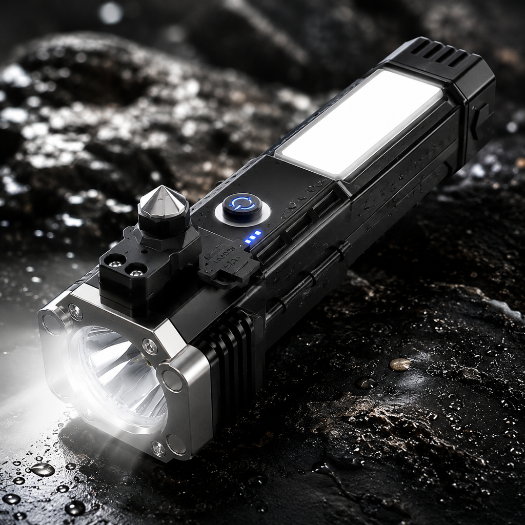 8-in-1 Portable Rechargeable Torch LED Flashlight