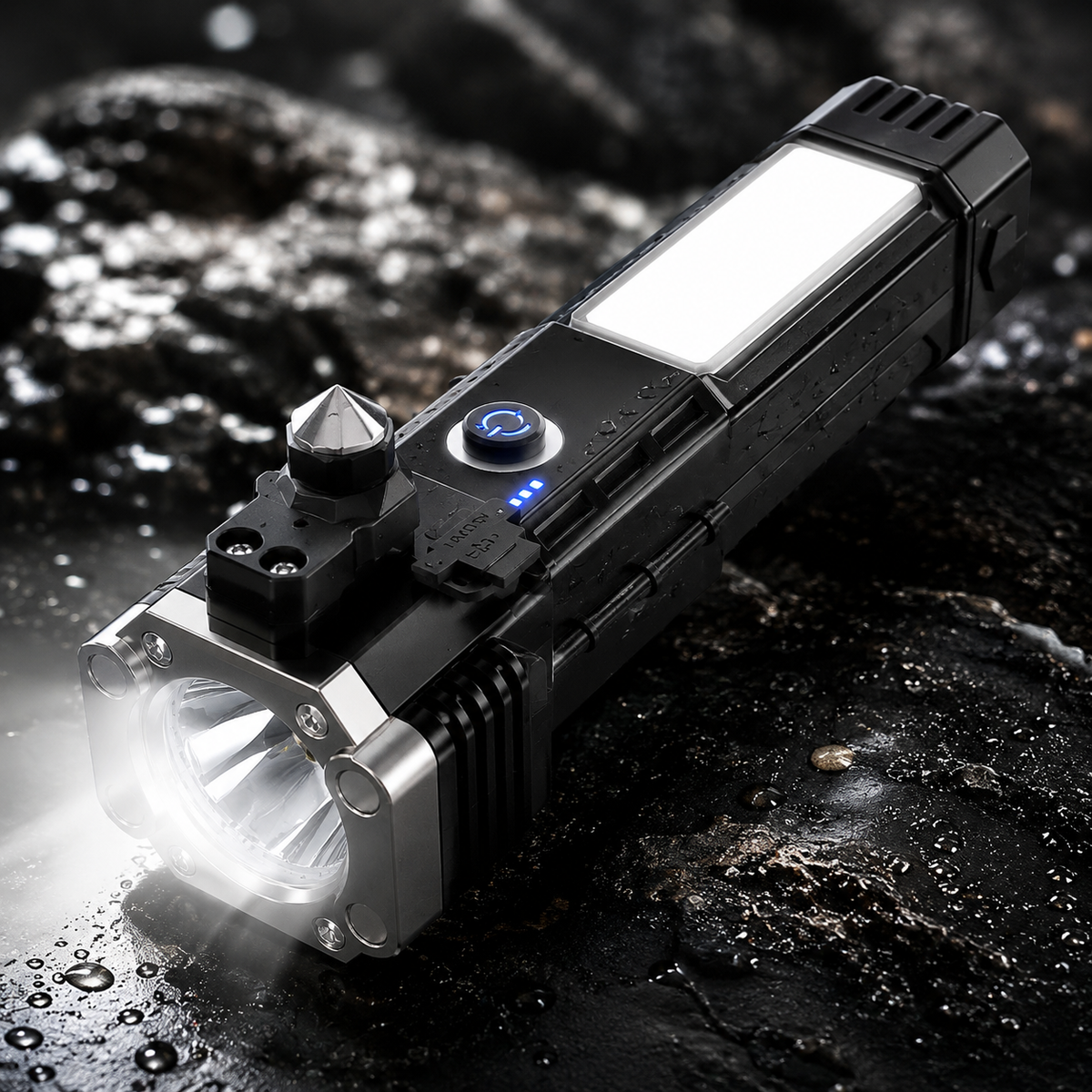 8-in-1 Portable Rechargeable Torch LED Flashlight