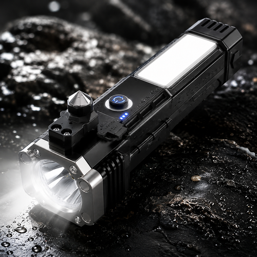 8-in-1 Portable Rechargeable Torch LED Flashlight